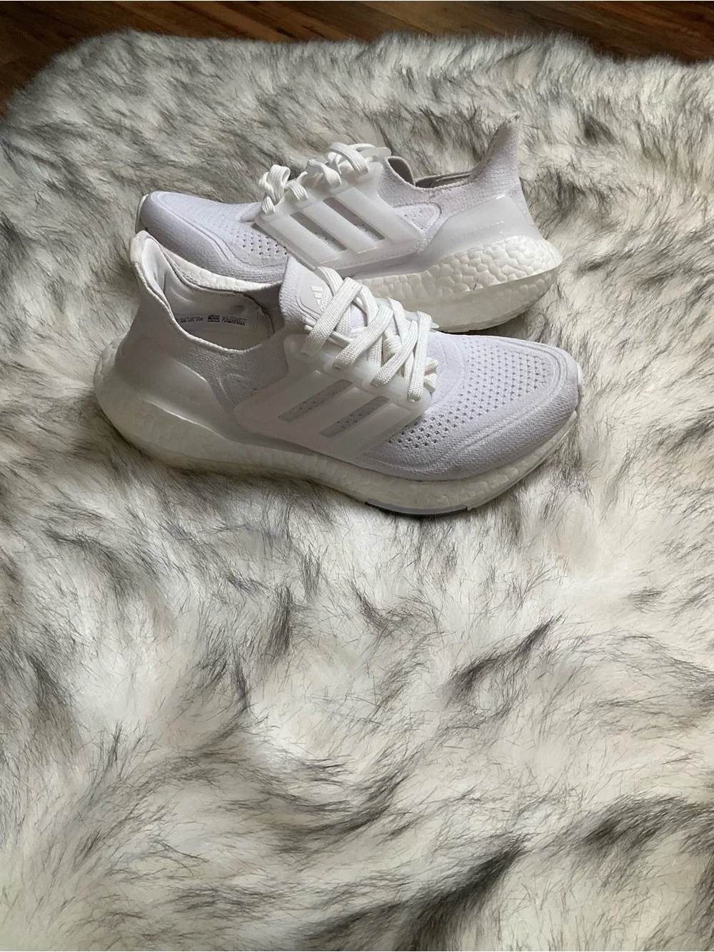 Adidas Ultraboost 21 Running Shoes Triple White Size 4 Youth